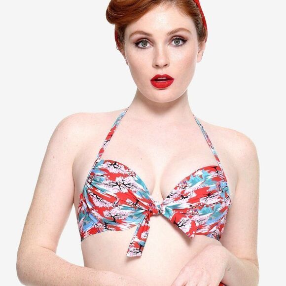 Disney Princess Mulan Retro Cherry Blossoms Swim S - Picture 1 of 3